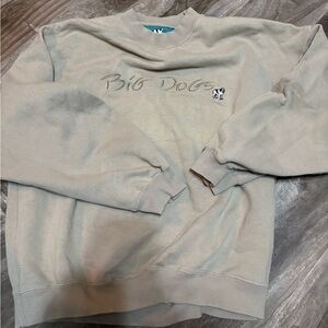 Big Dogs Men's Cream Crewneck Sweater